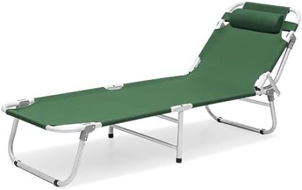 MoNiBloom Camping Bed for Adults, Folding Portable Heavy Duty Ultralight Cots for Adults Camping Tent Hiking Backpacking Mountaineering Travel with Pillow and Carry Bag, Support 300lbs