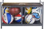 Mythinglogic Heavy-Duty Storage Bench for Garage,Sports Equipment Storage Organizer for Garage/Basement/Entryway,Ball Storage Bin (Medium)