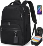 NUBILY Laptop Backpack 17 Inch Large Business Travel Backpacks for Men Women Waterproof Computer Backpack for Work College Bookbag TSA Friendly Carry on Backpack with USB Port, Black