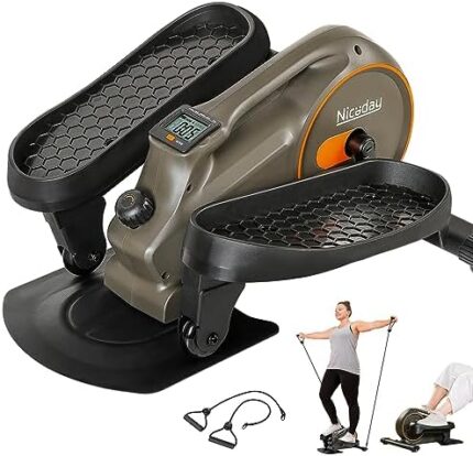 Niceday Under Desk Elliptical, Manual Quiet Elliptical, Foot Pedal Exerciser, Mini Elliptical Machines for Home Use, Portable Foot &Leg Pedal Exerciser, Exerciser for Seniors, Max Load 300LBS