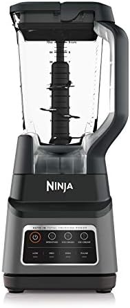 Ninja BN801 Professional Plus Kitchen System, 1400 WP, 5 Functions for Smoothies, Chopping, Dough & More with Auto IQ, 72-oz.* Blender Pitcher, 64-oz. Processor Bowl, (2) 24-oz. To-Go Cups, Grey
