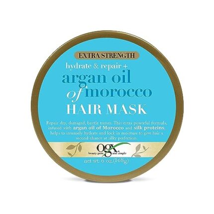 OGX Extra Strength Hydrate Repair + Argan Oil of Morocco Hair Mask Deep Moisturizing Conditioning Treatment, Citrus, 6 Ounce
