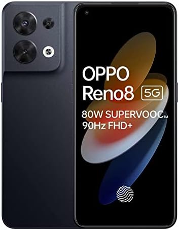 OPPO Reno8 5G Dual 256GB 8GB RAM Factory Unlocked (GSM Only | No CDMA - not Compatible with Verizon/Sprint) - Black
