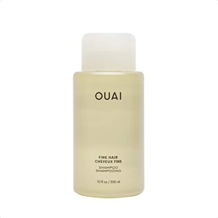 OUAI Fine Shampoo - Bring Fine Hair to the Next Level with Strengthening Keratin, Biotin & Chia Seed Oil - Delivers Clean, Bouncy & Voluminous Hair - Free of Parabens, Sulfates & Phthalates - 10 fl oz