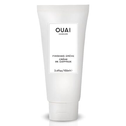 OUAI Finishing Creme - Lightweight Hydrating Cream - Protects from Heat Styling, Smooths Dry, Split Ends, Tames Frizz & Adds Shine and Body - Free of Parabens and Phthalates - 3.4 fl oz