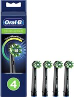 Oral-B Crossaction Electric Toothbrush Replacement Brush Head Refills, Black , 4 Count (Pack of 1)