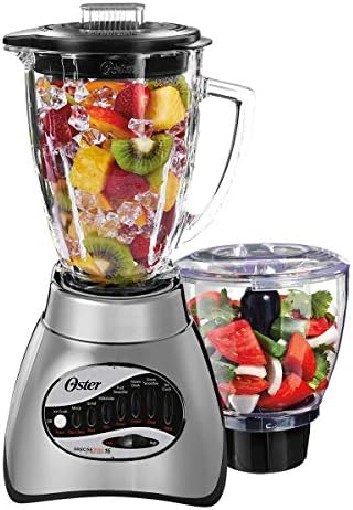 Oster Core 16-Speed Blender with Glass Jar, Black, 006878. Brushed Chrome , 40 Ounce