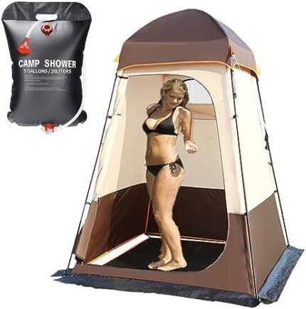 Outdoor Shower Tent,Oversize Changing Room Privacy Portable Camping Shelters with 20L Shower Bag,Tent for Portable Toilet,Perfect for Camping,Beach,Travel