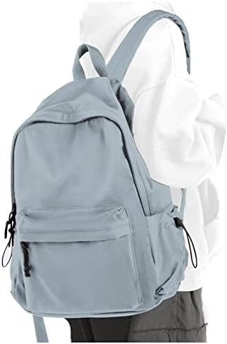 PAUBACK Blue School Backpack for Girls Water Resistant High School Book Bag Simple Backpack for Teens Boys Girls, Lightweight Simple Middle School Back Pack Daypack