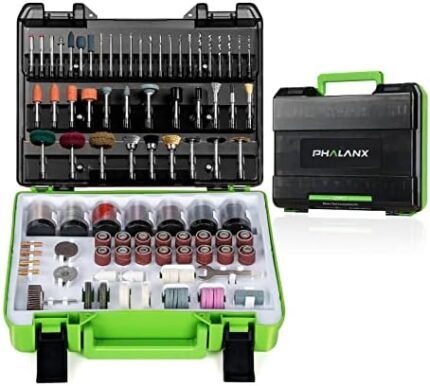 PHALANX Rotary Tool Accessory Kit, 420 Pcs Accessories Kit, 1/8"(3.2mm) Diameter Shanks, Universal Fitment All Rotary Tool for Easy Cutting, Sanding, Grinding, Sharpening, Engraving, Carving- PRA420…