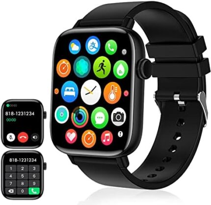 PJYUBVOR 1.90'' with Smart Watch(Answer/Make Calls),Smart Fitness Tracker Watches for Android/iOS Phones,Bluetooth Call and Text Message/Sleep Monitor/Heart Rate/Android Smartwatch for Women Men