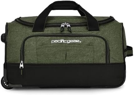 Pacific Gear Wheeled Rolling Duffel Bag, Durable Design, Telescoping Handle, Multiple Compartments, Tie-Down Capabilities
