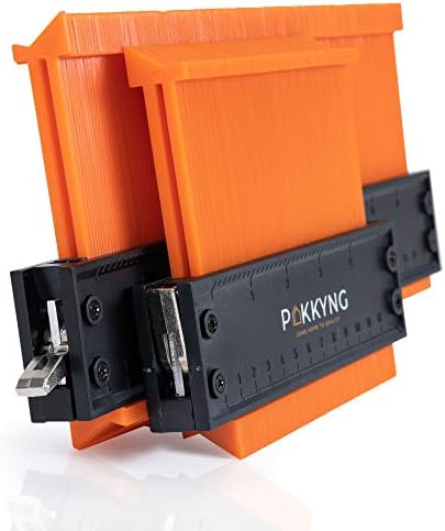 Pakkyng Contour Gauge Profile Tool With Lock - 3 Pack 5"Widen & 10"Widen & Bonus Angle Ruler Measuring Tool - Contour Gauge Duplicator Set - Carpenter Woodworking Gadget for Men