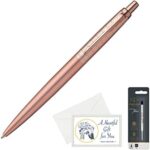 Parker 2172180 RS Jotter XL Premium Pink Gold PGT Medium Point Oil-based Ballpoint Pen with Refill & Message Card Set