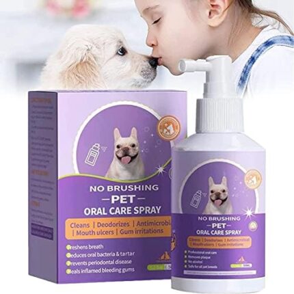 Pet Clean Teeth Spray, Teeth Cleaning Spray for Dogs & Cats, Targets Tartar & Plaque, Eliminate Bad Breath, Without Brushing