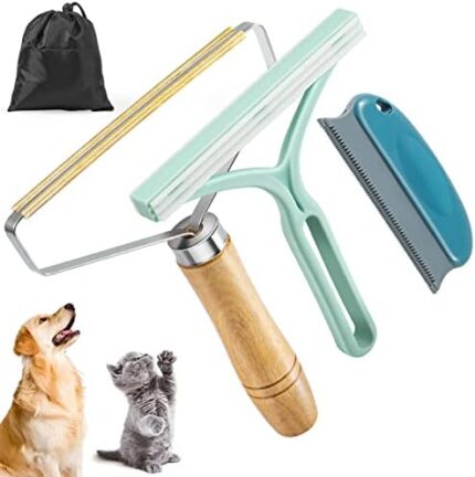Pet Hair Remover 3 Pack, Eradicate Cleaning Pro Pet Hair Remover, Portable Reusable Pet Cat Dog Hair Remover for Couch, Fast Lint Remover Tool Protect Furniture Carpet Foot Mats - with Storage Bag
