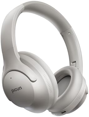 Picun Active Noise Cancelling Headphones with ENC, 100 Hours Playing Time Wireless Bluetooth Headphones Over Ear Headphones for Travel, Home, Office