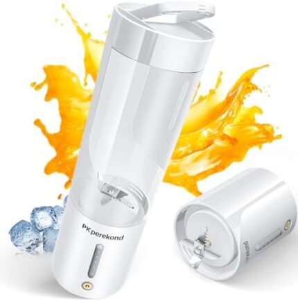 Portable Blender for Shakes and Smoothies, 20000rpm Ultra-Sharp Personal Mini Blender with 6 Blades, 16 Oz BPA Free 4000mAh Rechargeable Electric Blender Bottles for Home, Traveling, Gym, Office