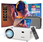 Projector with WIFI and Bluetooth, CRUIFU Native 1080P/12000L 480ANSI Portable Projector HDMI Outdoor Movie Projector 4K Support, Compatible with TV Stick/USB/PC/PS5/Phone