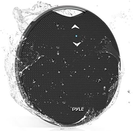 Pyle Portable Magnetic Bluetooth Speaker Mini Loud Wireless Streaming Hang Speaker - IPX7 Waterproof, Clear Sound, Super Bass, Hand-Free Call, AUX, Use for Shower, Beach, Pool, Door Hook - PMNGSP1BK