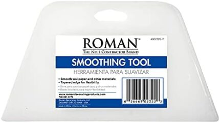 ROMAN’s Wallpaper Smoothing Tool for Home Improvement, Wallpaper Smoother for Installation, 7.75-Inch Wide, Plastic, White