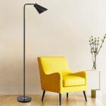 RSMCEKO Floor Lamp,Industrial Floor Lamp for Living Room,Modern Standing Lamp with Angle Adjustable,High Bright Reading Lamp with 3 Color Temperatures for Living Room,Bedroom,Home,Office (Black)