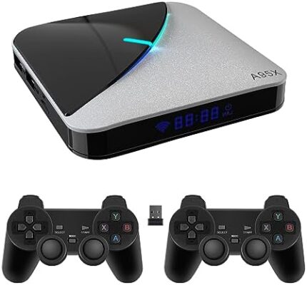 Retro Game Console Built in 45000+ Games, Plug and Play Video Game Console HDMI, Android 9.0 + EmuELEC 4.5 Game System, Emulator Console Compatible with 70+ Emulators, S905X3 Chip, 4K Output