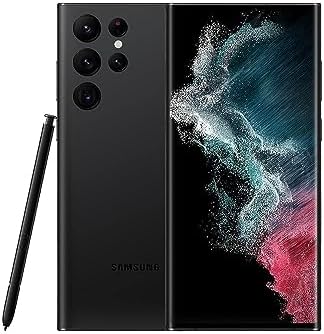 SAMSUNG Galaxy S22 Ultra Cell Phone, Factory Unlocked Android Smartphone, 128GB, 8K Camera, Brightest Display Screen, S Pen, Long Battery Life, Fast 4nm Processor, US Version, 2022, Phantom Black