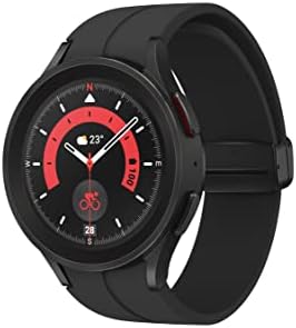 SAMSUNG Galaxy Watch 5 Pro 45mm Bluetooth Smartwatch w/ Body, Health, Fitness and Sleep Tracker, Improved Battery, Sapphire Crystal Glass, GPS Route Tracking, Titanium Frame, US Version, Black