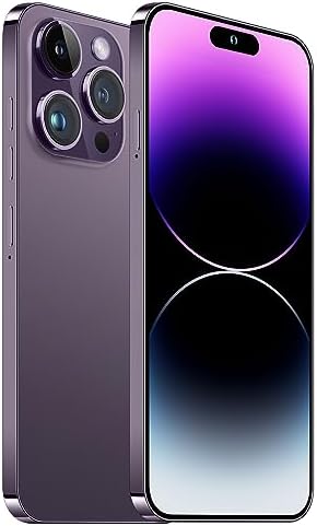 SANSHREUNI A14 Pro Max Unlocked Smartphone, 6GB+256GB Android 13 Unlocked Phones, 6.82" FHD+ Display 120HzD, 64MP Camera, 6800mAh Battery, Octa-Core, Dual SIM, Face ID/GPS/OTG 5G Phone (Purple)