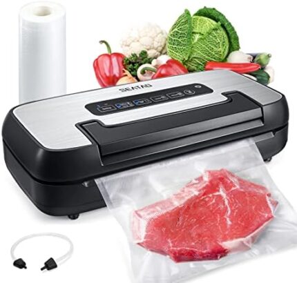 SEATAO VH5156 Vacuum Sealer, Handle Lock Design, Over 200 Continuous Uses Without Overheating, 80kpa Multifunctional Commercial and Home Vacuum Food Sealer Vacuum Sealers with Built-In Roll Storage and Cutter Starter Kit
