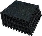 SUPERJARE 0.56“ Thick Exercise Equipment Mats, 48 Sq Ft EVA Foam Mats with Rubber Top, Interlocking Rubber Floor Tiles for Home Gym and Fitness Room, Protective Flooring Mat