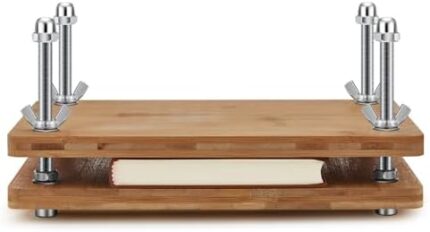 Sasylvia 11.6 x 7.9 Inches Wooden and Bamboo Book Press Portable Binding Press Book Press Bookbinding for Bookbinding Supplies