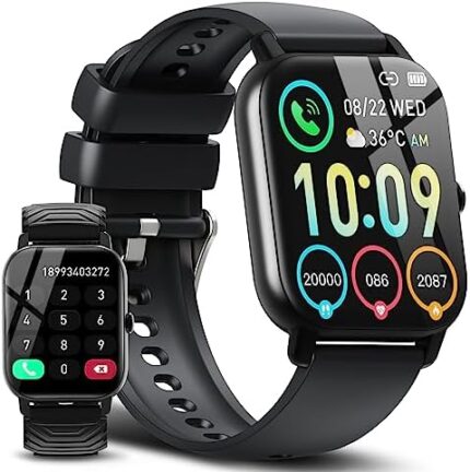 Smart Watch for Men Women(Dial/Answer Calls), Activity Trackers with Heart Rate/Sleep Monitor, 112 Sports Modes/IP68 Waterproof,1.85" HD Touchscreen Fitness Watch Compatible with Android iOS, Black
