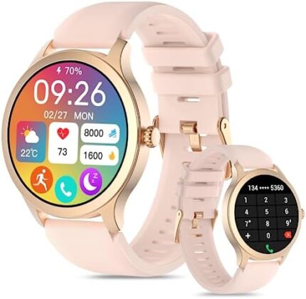 Smart Watch for Women Answer/Make Call, 1.32" Smartwatch Gifts with Blood Oxygen/Heart Rate/Sleep Monitor, IP68 Waterproof Fitness Tracker Step Calorie Counter Pedometer Workout Watch for Android iOS