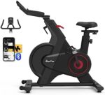Stationary Bike, BANCON Exercise Bike Bluetooth 350lbs Capacity, Magnetic Resistance with Heavy Flywheel and LCD Monitor Upgraded Version(black)