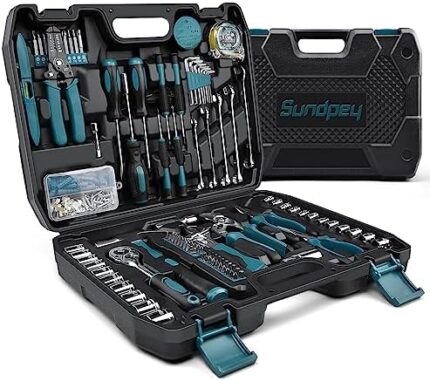 Sundpey Home Tool Kit 281-PCs - Protable Complete Basic Repair General Hand Tool Sets for Men Women - Full Tool Set with Socket Wrench Set & Screwdriver Set & Metric Hex Key & Pliers & Tool Box Case