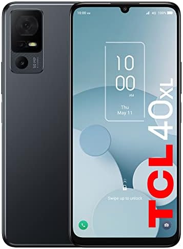 TCL 40XL 2023 Unlocked Cell Phone 4GB + 128GB, 6.75" 90Hz Display, Smartphone Android 13, 50MP AI Camera Mobile Phone, 5000 mAh, 4G LTE, US Version, Dark Gray