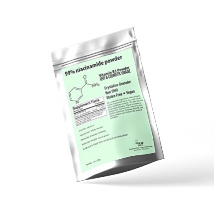 Talsen Chemicals Pure Niacinamide Powder For Skin Care (Vitamin B3) DIY Niacinamide Serum, Niacin Powder (4 Ounce / 113 Gram) Cosmetic Grade