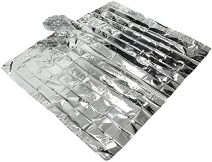 Tiiyee Emergency Foil Mylar Thermal Blanket, Rain Poncho with Hood Hybrid Survival Gear Reduce Uneven Heat Environment Waterproof Equipment for Outdoors First Aid Designed Metallized Covering Sheet
