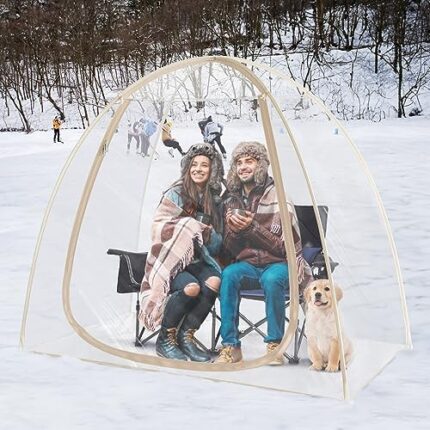 TopGold Sports Tent - Instant Tent Shelter - Outdoor Bubble Tent 2-4 Person - 540° Panoramic View - Rain Tent Camping Sun Shelter Pop Up - Clear, Patent Protected Design