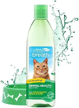 TropiClean Fresh Breath for Cats | Cat Dental Water Additive | Cat Breath Freshener for Healthy Cat Dental Care | Made in the USA | 16 oz.