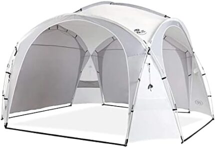 UNP Easy Beach Tent Pop Up Canopy UPF50+ Tent with Side Wall, Ground Pegs, and Stability Poles, Sun Shelter Rainproof, Waterproof for Camping Trips, Backyard Fun, Party Or Picnics (10x10 ft, White)
