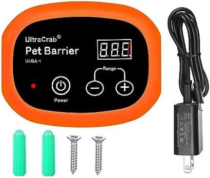 UltraCrab Transmitter for Indoor Pet Barrier for Dogs,Wireless Indoor Electric Fence,Keeps Areas Off Limits,Dog Home Proofing, Orange