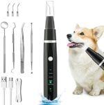 Ultrasonic Dog Teeth Cleaning Kit with LED Lamp for Pet, 5 Modes for Teeth Care to Remove Stains Calculus, Dog Toothbrush Plaque and Tartar Remover with 3 Heads