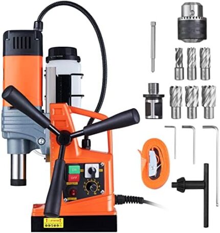 VEVOR Magnetic Drill, 1400W 2" Boring Diameter, 2922lbf/13000N Portable Electric Mag Drill Press with Variable Speed, 810 RPM Drilling Machine for any Surface Home Improvement Industry Railway