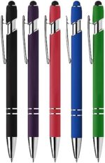 Vebermo Personalized Pens with Stylus Tip - Premium Quality Custom Engraved Metal Pen, Smooth Writing Instrument for Business and Gifts (Multicolor)