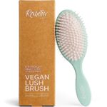 Vegan Lush Brush Detangling Brush - Hair Brush for Natural,Straight, Curly, Wet, & Dry Hair - Travel-Friendly Hair Comb with Vegan Boar Bristles & Soft Ballpoint Tips - Vegan Lush Brush by Remilia Hair