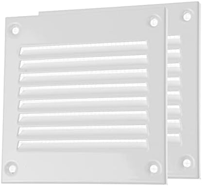 Vent Systems 4'' x 4'' Inch Pack of 2 White Air Vent Cover Metal Air Return Grill with Built in Pest Guard Screen HVAC Vent Cover for Home Improvement Vent Duct Cover 100x100 mm