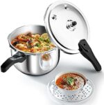 WantJoin Pressure Cooker, 8 Quart Stainless Steel Pressure Canner, Induction Compatible Cookware with Spring Valve Safeguard Devices,Compatible with Gas & Induction Cooker